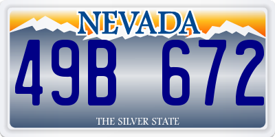 NV license plate 49B672