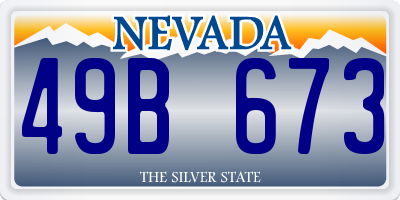 NV license plate 49B673