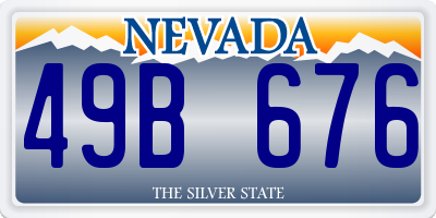 NV license plate 49B676