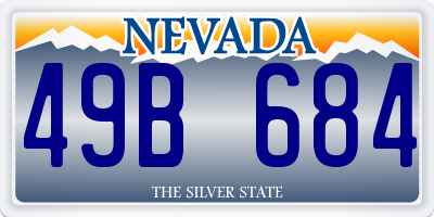 NV license plate 49B684