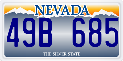 NV license plate 49B685