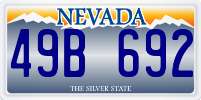 NV license plate 49B692