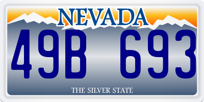 NV license plate 49B693