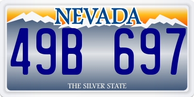 NV license plate 49B697