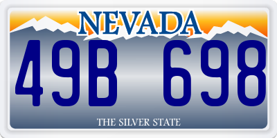 NV license plate 49B698