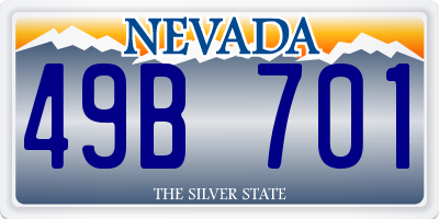 NV license plate 49B701