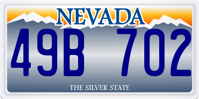 NV license plate 49B702