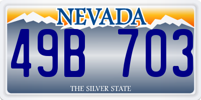 NV license plate 49B703