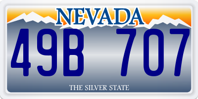 NV license plate 49B707