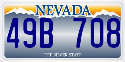 NV license plate 49B708
