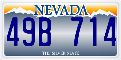 NV license plate 49B714
