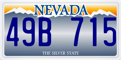 NV license plate 49B715