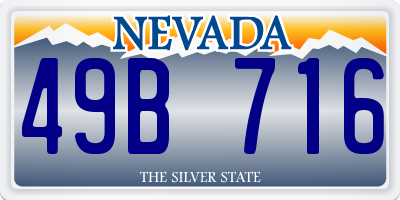 NV license plate 49B716