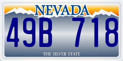 NV license plate 49B718