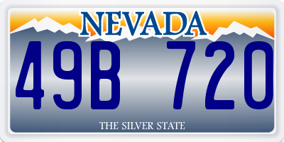 NV license plate 49B720