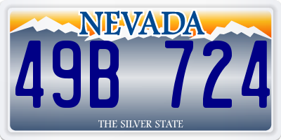 NV license plate 49B724