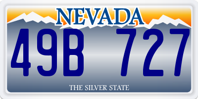 NV license plate 49B727