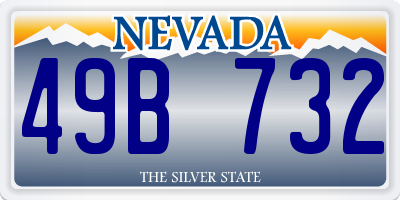 NV license plate 49B732