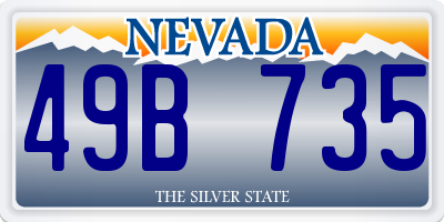 NV license plate 49B735