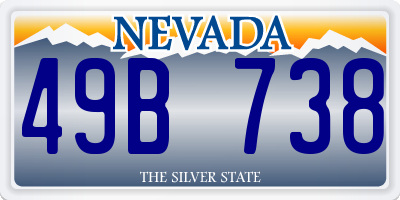 NV license plate 49B738