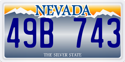 NV license plate 49B743