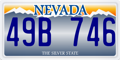 NV license plate 49B746