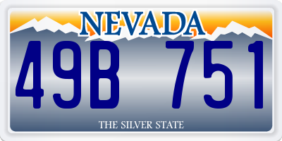 NV license plate 49B751