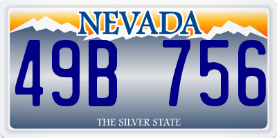 NV license plate 49B756