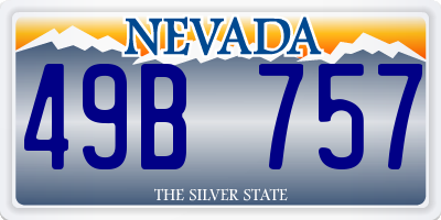 NV license plate 49B757