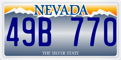 NV license plate 49B770