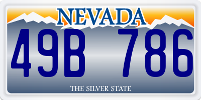 NV license plate 49B786