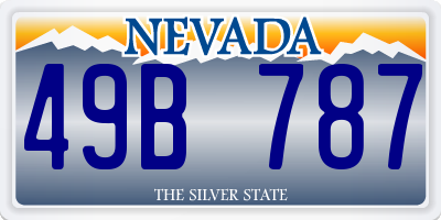 NV license plate 49B787