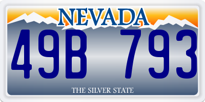 NV license plate 49B793