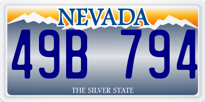 NV license plate 49B794