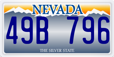 NV license plate 49B796