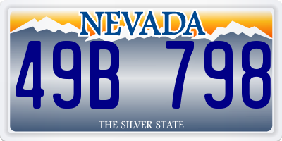 NV license plate 49B798