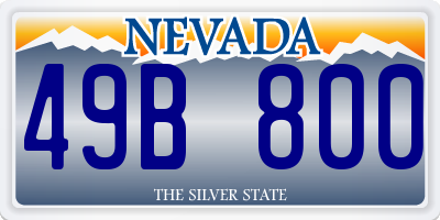 NV license plate 49B800