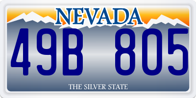 NV license plate 49B805