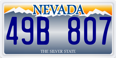 NV license plate 49B807