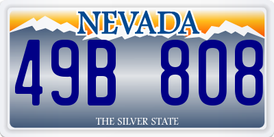 NV license plate 49B808