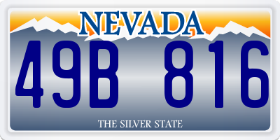 NV license plate 49B816