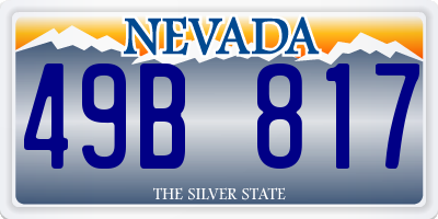 NV license plate 49B817