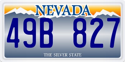 NV license plate 49B827