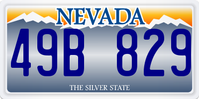 NV license plate 49B829