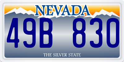 NV license plate 49B830