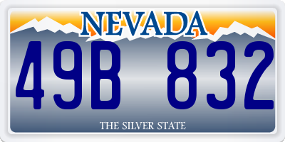 NV license plate 49B832