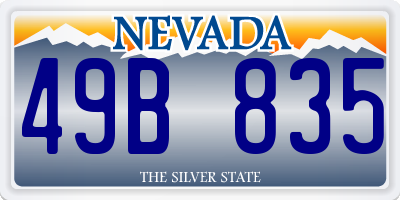 NV license plate 49B835