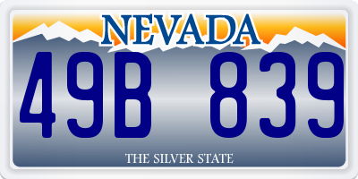 NV license plate 49B839