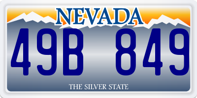 NV license plate 49B849