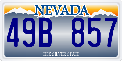NV license plate 49B857